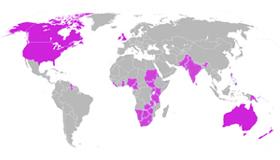 Mapa angličtiny vo svete